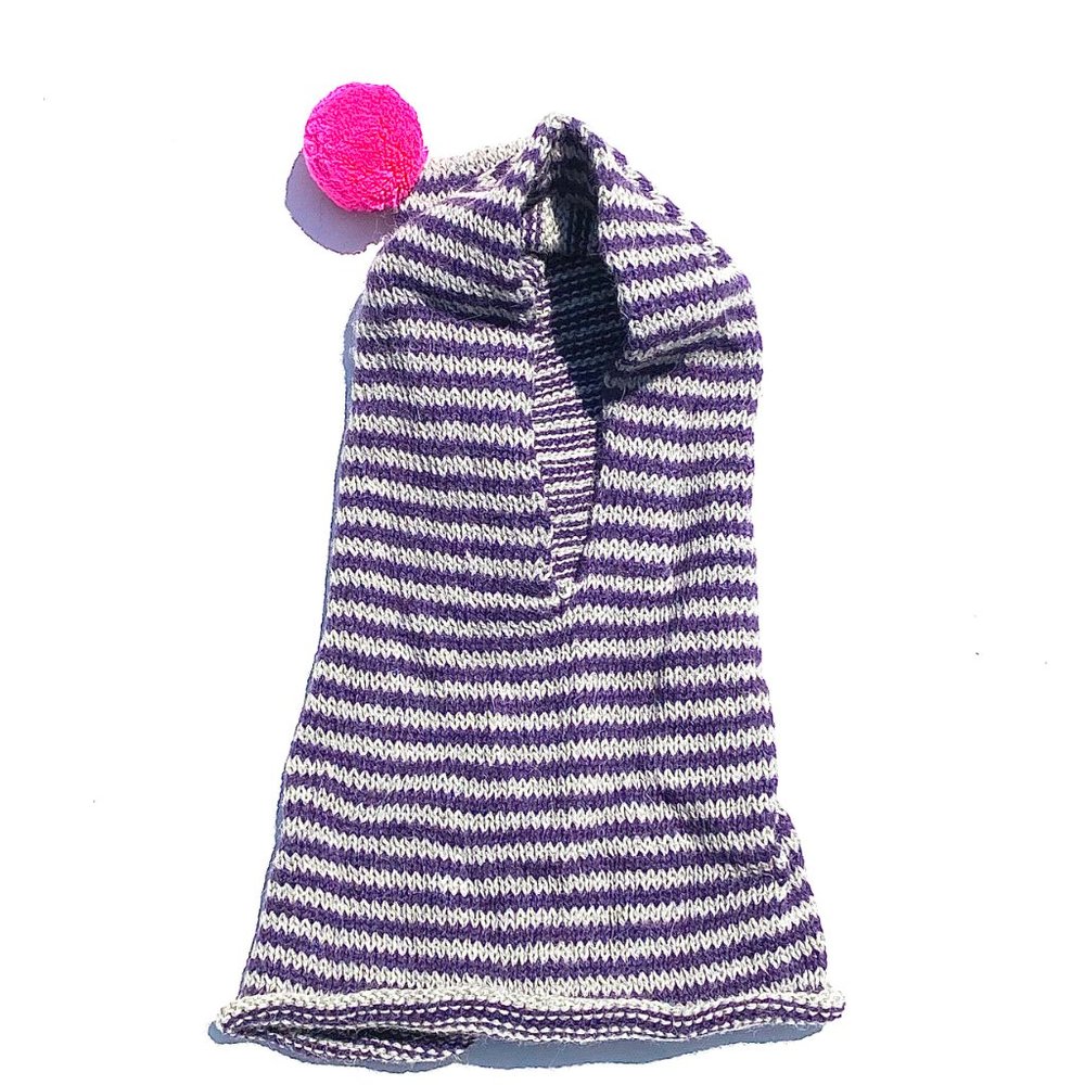 Cabbages & Kings Purple Striped Snood 100% Alpaca
